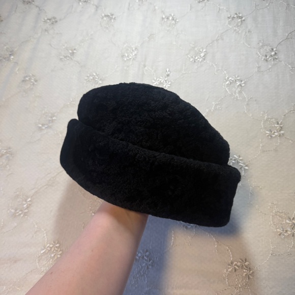Vintage Accessories - vintage halston U.S.A. black faux‑fur ambassador hat / russian‑style crown cap